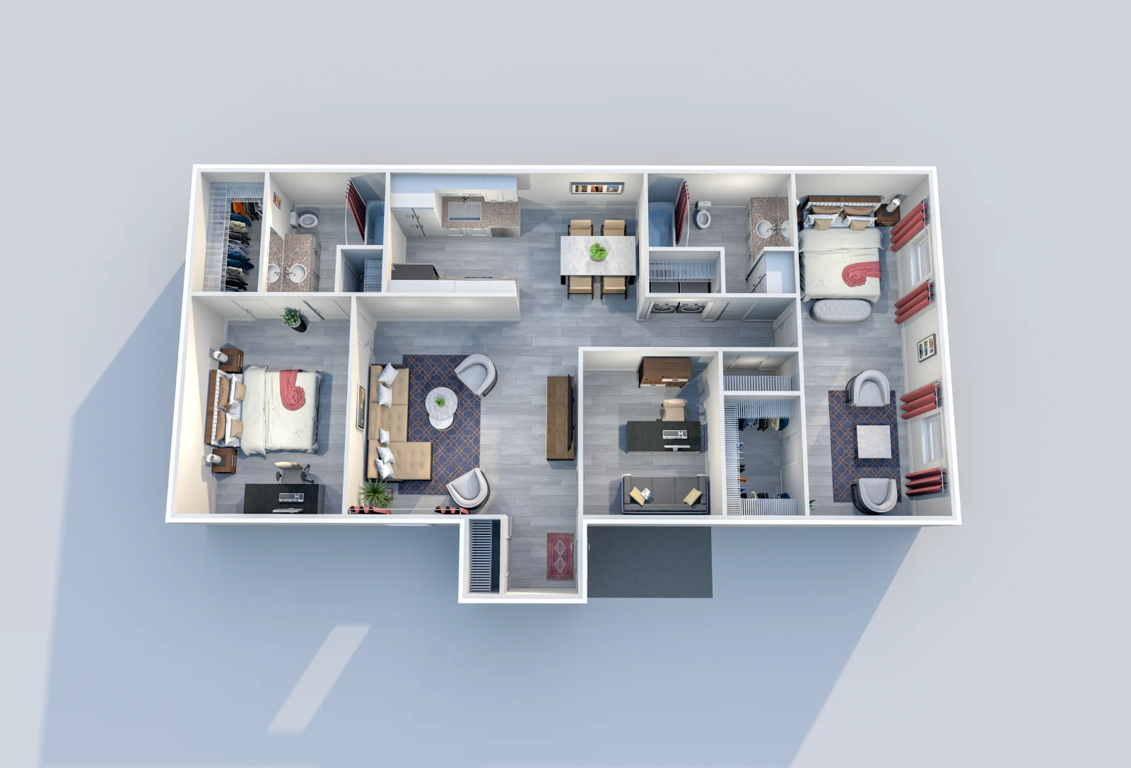 Lakeside Forest — floor plan, Plan G · 2 bed · 2 baths · 1,360 sq ft